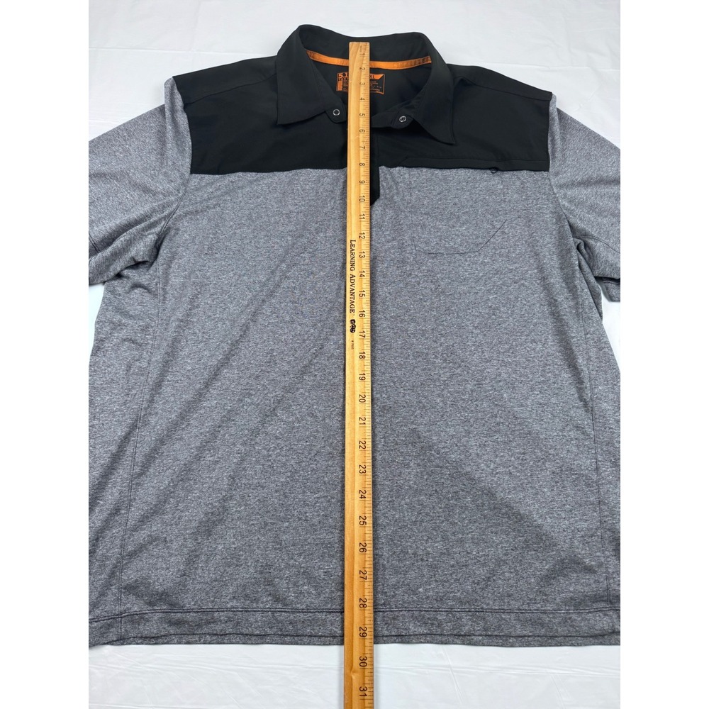 5.11 Tactical Mens XL Grey Black Colorblock Short Sleeve Snap Polo Shirt - Picture 7 of 11